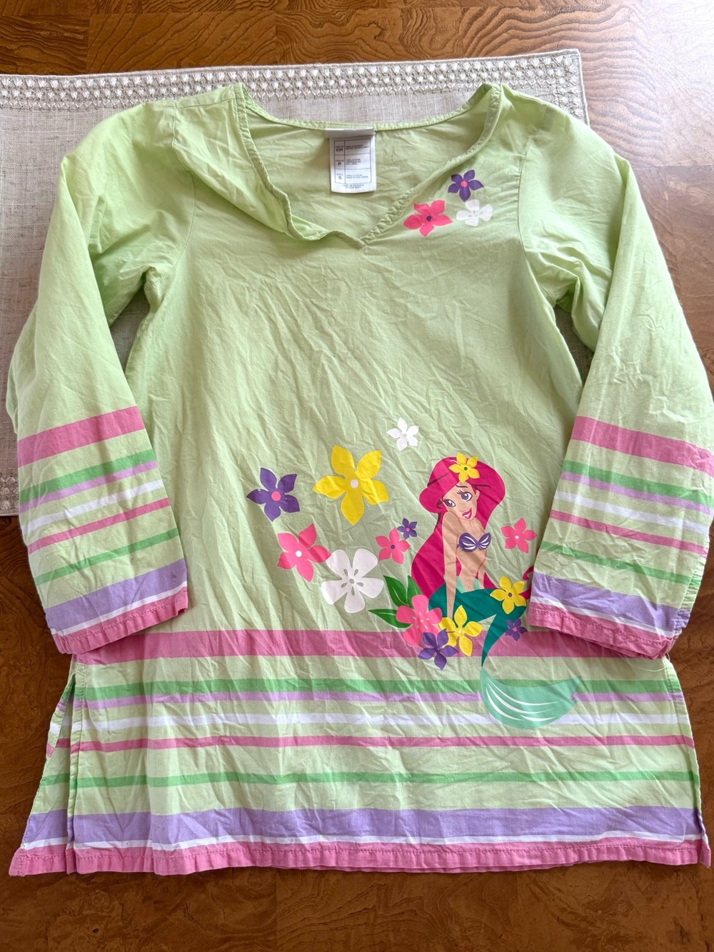 early 2000s girls disney princess ariel tunic style coverup size small